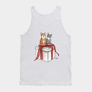 Christmas Singing Watercolour Kittens Tank Top